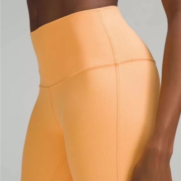 New Lululemon Align high rise ribbed pant 25” Mango Dream. Orange. Size 12 - Picture 7 of 17